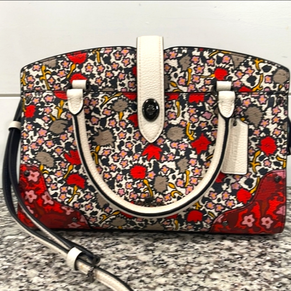 Coach Mercer Floral Satchel